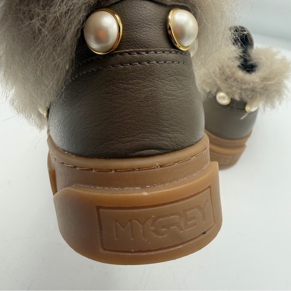 🔥RARE FIND!! My Grey Taupe Fur and Pearl Accent Sneakers - Picture 7 of 8